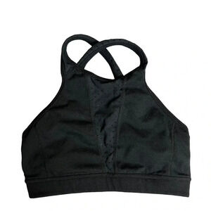 Zella Criss Cross Back Mesh Sports Bra Size XS Black Athletic Workout Gym Yoga